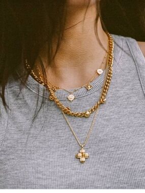 Missoma X Lucy Williams -Large Ridge Cross Necklace - NWT